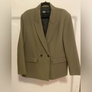 Zara Oversized Olive Blazer Size US XL